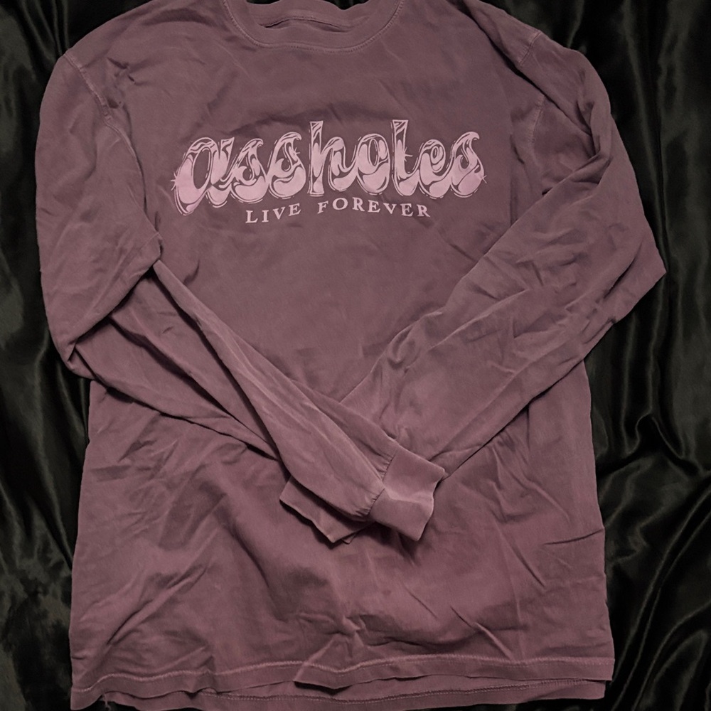 Assholes Live Forever Long Sleeve Purple Graphic Tee